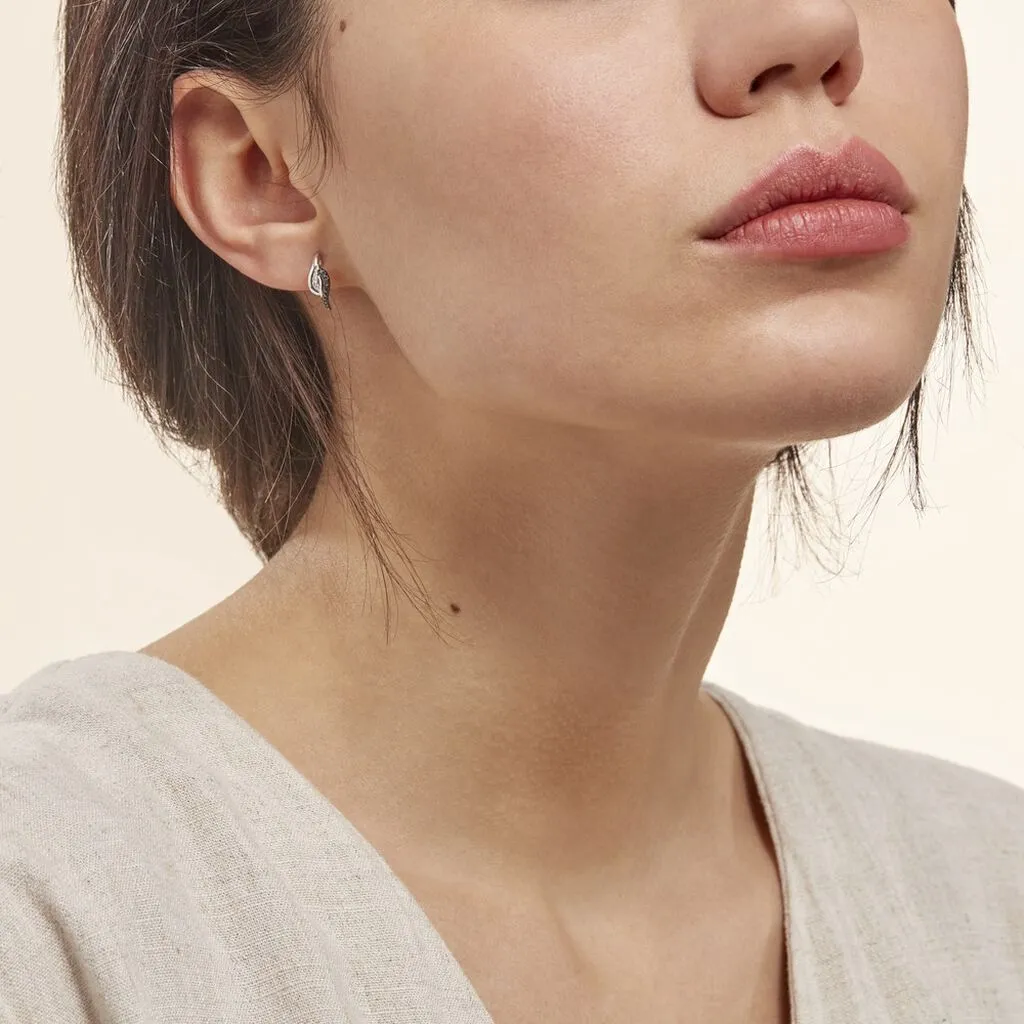 Histoire D'Or Boucles D'oreilles Puces Sculptural Or Blanc Diamant 4 Histoire D'Or Boucles D'oreilles Puces Sculptural Or Blanc Diamant – Image 4