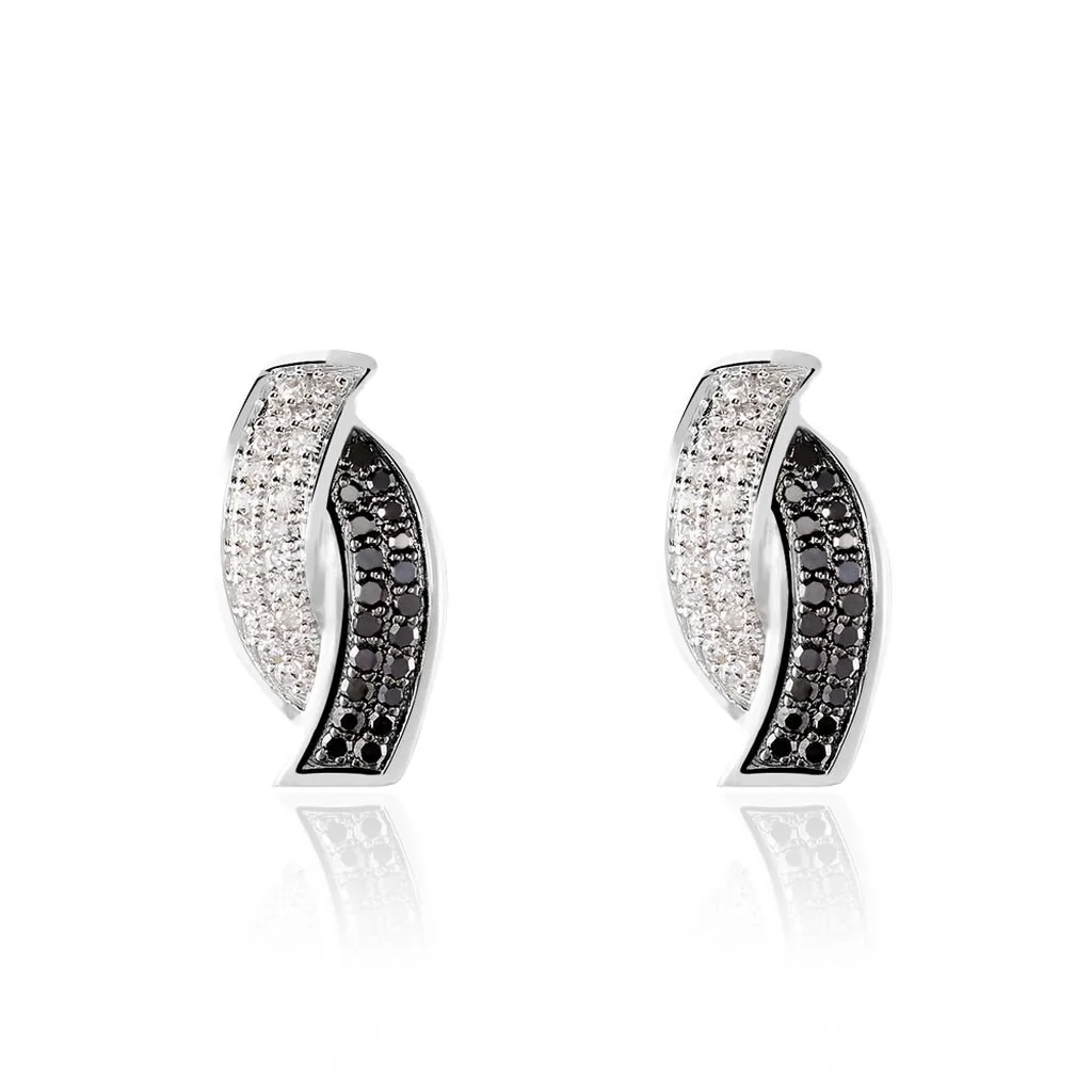 Histoire D'Or Boucles D'oreilles Puces Oia Or Blanc Diamant 1 Histoire D'Or Boucles D'oreilles Puces Oia Or Blanc Diamant