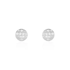 Histoire D'Or Boucles D'oreilles Puces Teani Or Blanc Diamant
