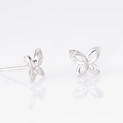 Histoire D'Or Boucles D'oreilles Puces Papillon Or Blanc Diamant 6 Histoire D'Or Boucles D'oreilles Puces Papillon Or Blanc Diamant -Boucles d'oreilles pendantes Soldes Boutique B3OFBDW120 view2