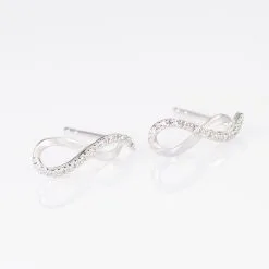 Histoire D'Or Boucles D'oreilles Puces Samy Or Blanc Diamant -Boucles d'oreilles pendantes Soldes Boutique B3OFBDW122 view2