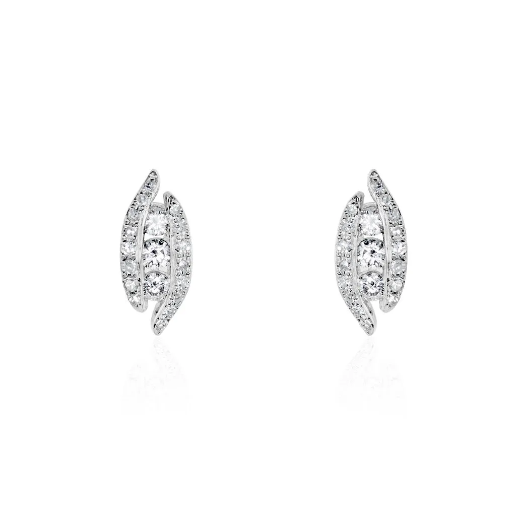 Histoire D'Or Boucles D'oreilles Puces Eternite Or Blanc Diamant 1 Histoire D'Or Boucles D'oreilles Puces Eternite Or Blanc Diamant
