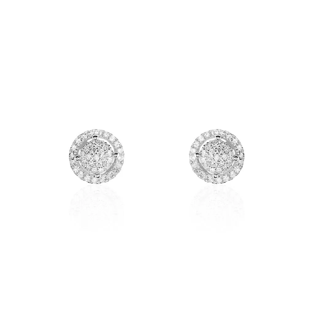 Histoire D'Or Boucles D'oreilles Puces Soleil D'hiver Or Blanc Diamant 1 Histoire D'Or Boucles D'oreilles Puces Soleil D'hiver Or Blanc Diamant