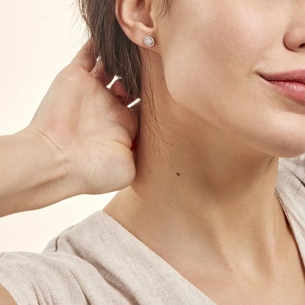 Histoire D'Or Boucles D'oreilles Puces Soleil D'hiver Or Blanc Diamant 4 Histoire D'Or Boucles D'oreilles Puces Soleil D'hiver Or Blanc Diamant – Image 4