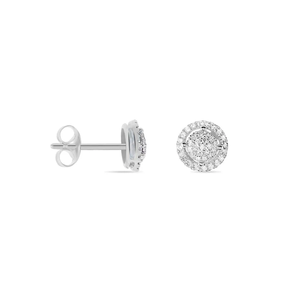 Histoire D'Or Boucles D'oreilles Puces Soleil D'hiver Or Blanc Diamant 2 Histoire D'Or Boucles D'oreilles Puces Soleil D'hiver Or Blanc Diamant – Image 2