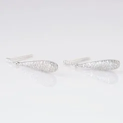 Histoire D'Or Boucles D'oreilles Puces Celine Or Blanc Diamant -Boucles d'oreilles pendantes Soldes Boutique B3OFBDW339 view2