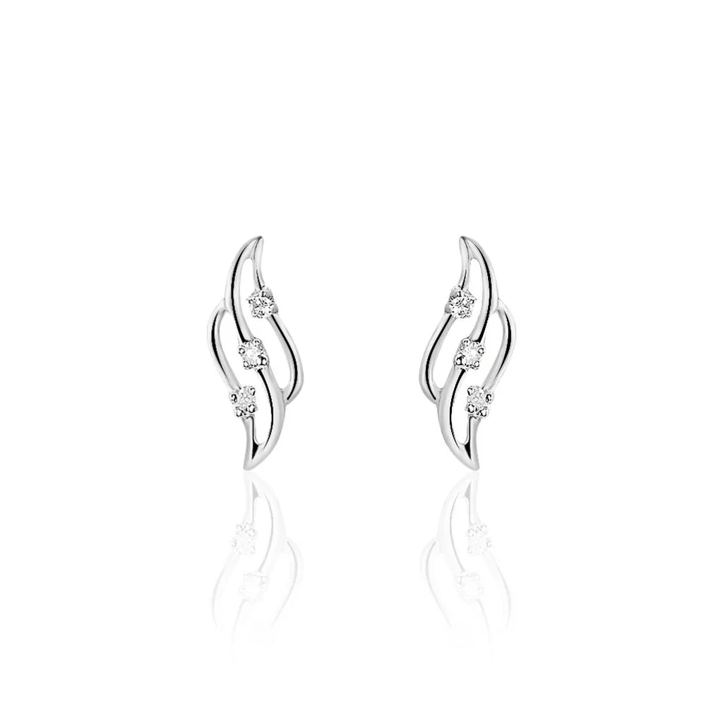 Histoire D'Or Boucles D'oreilles Puces Marnie Or Blanc Diamant 1 Histoire D'Or Boucles D'oreilles Puces Marnie Or Blanc Diamant