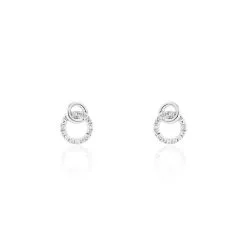 Histoire D'Or Boucles D'oreilles Puces Mahaut Or Blanc Diamant