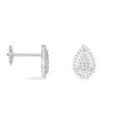 Histoire D'Or Boucles D'oreilles Puces Izia Or Blanc Diamant -Boucles d'oreilles pendantes Soldes Boutique B3OFBDW440 view1