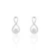Histoire D'Or Boucles D'oreilles Puces Shaeen Or Blanc Diamant