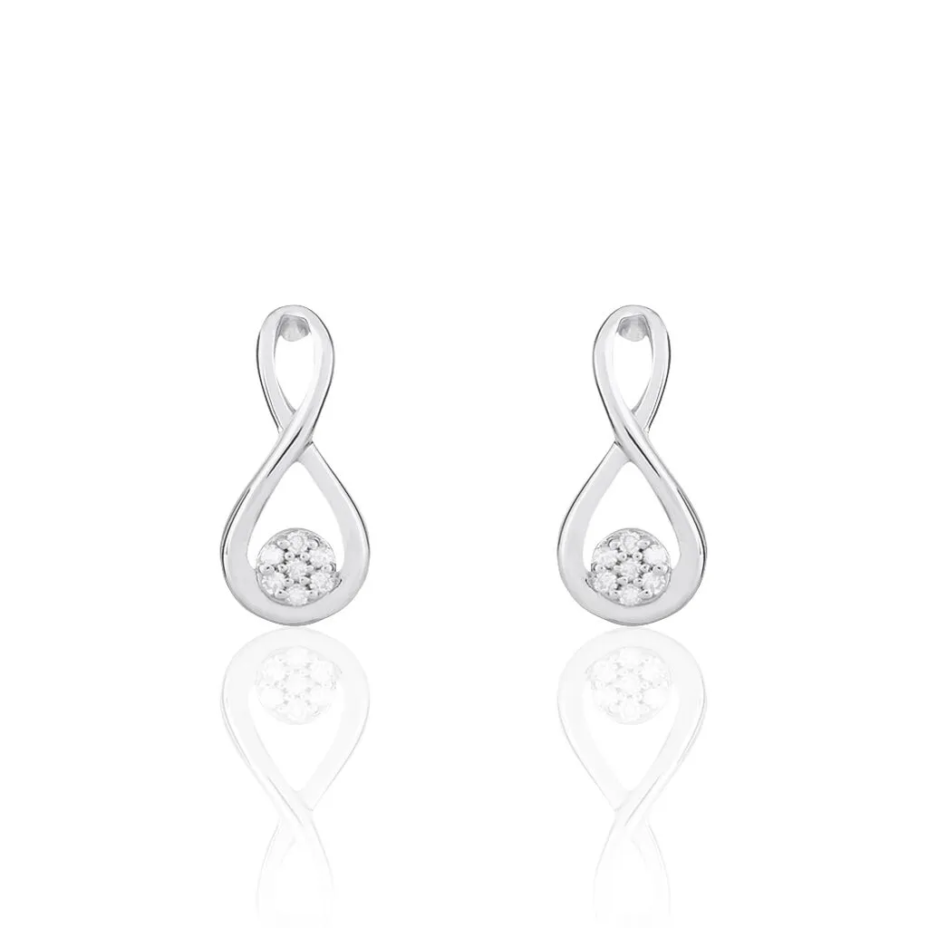 Histoire D'Or Boucles D'oreilles Puces Shaeen Or Blanc Diamant 1 Histoire D'Or Boucles D'oreilles Puces Shaeen Or Blanc Diamant