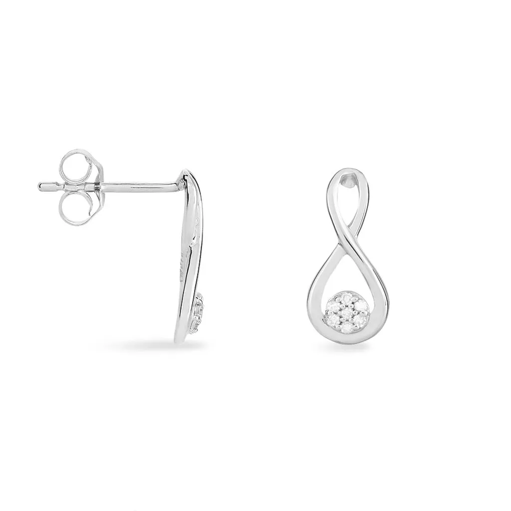 Histoire D'Or Boucles D'oreilles Puces Shaeen Or Blanc Diamant 2 Histoire D'Or Boucles D'oreilles Puces Shaeen Or Blanc Diamant – Image 2