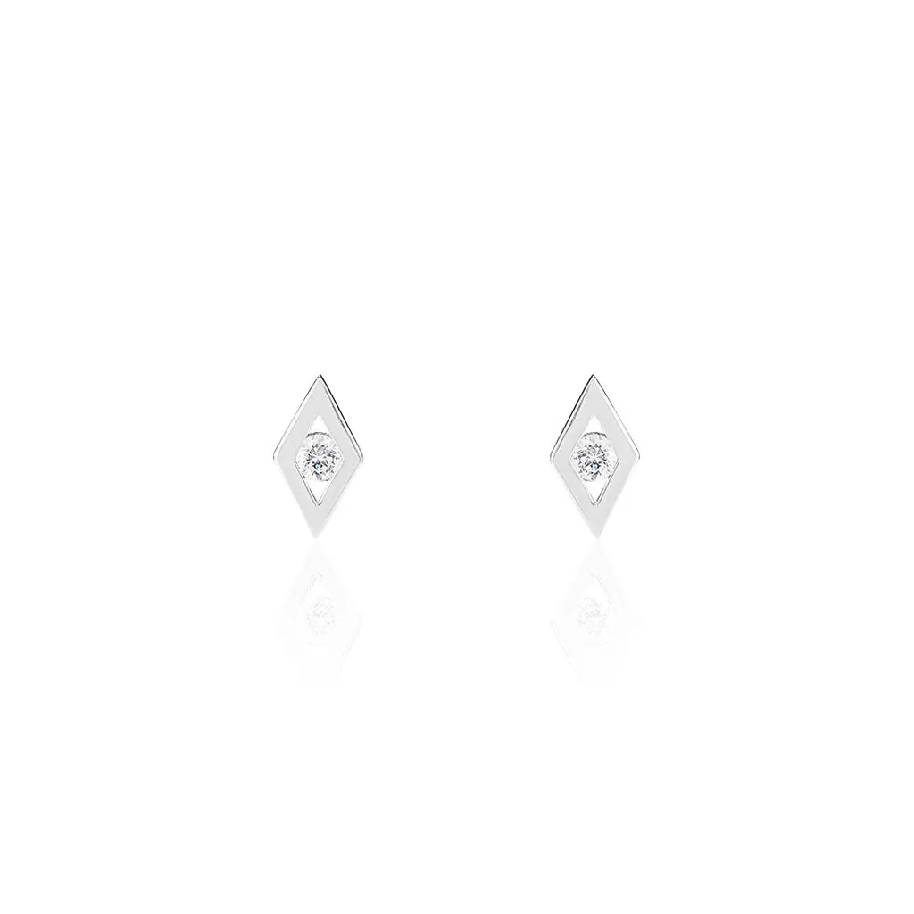 Histoire D'Or Boucles D'oreilles Puces Eirena Or Blanc Diamant 1 Histoire D'Or Boucles D'oreilles Puces Eirena Or Blanc Diamant