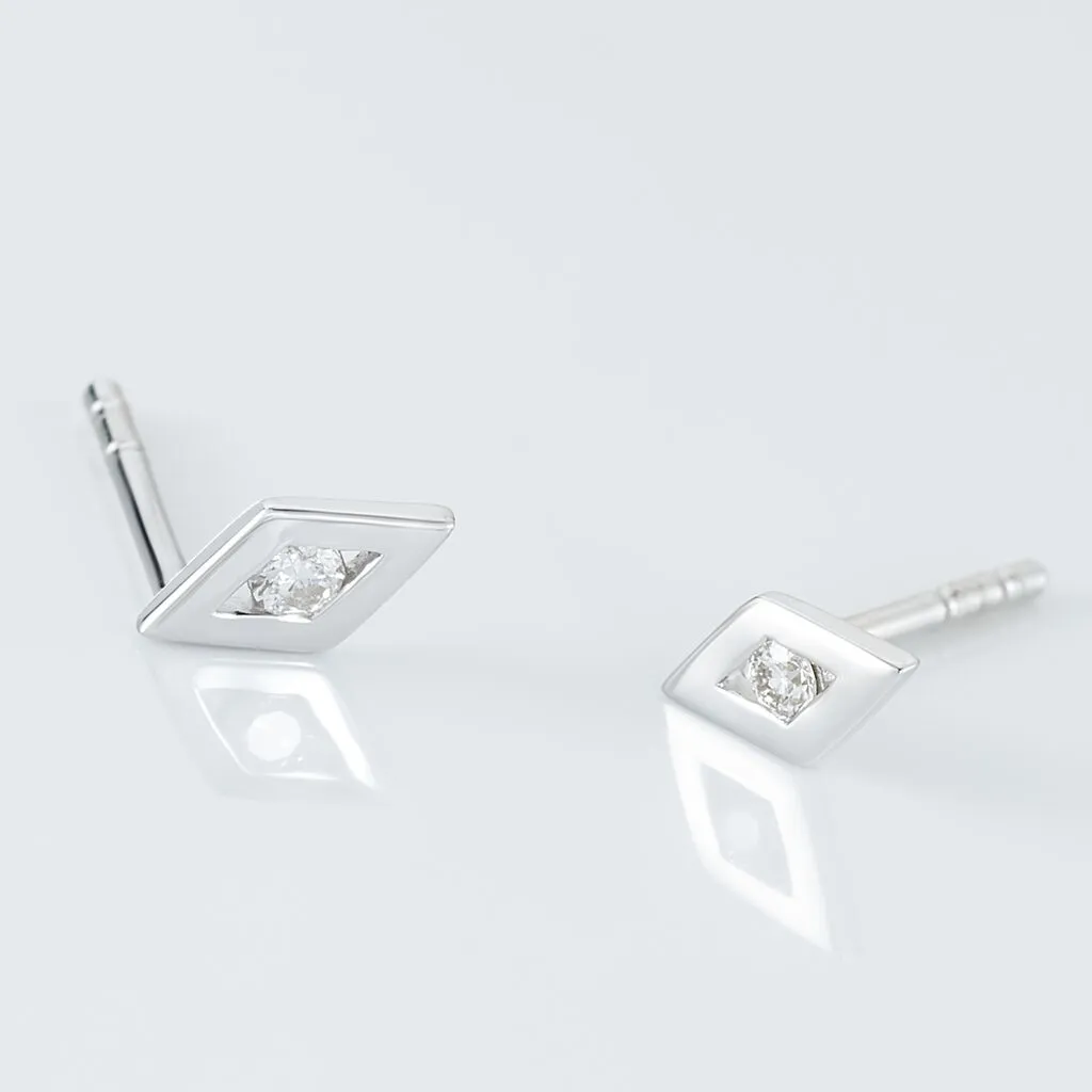 Histoire D'Or Boucles D'oreilles Puces Eirena Or Blanc Diamant 3 Histoire D'Or Boucles D'oreilles Puces Eirena Or Blanc Diamant – Image 3