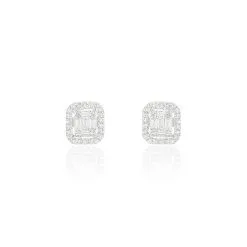 Histoire D'Or Boucles D'oreilles Puces Natacha Or Blanc Diamant