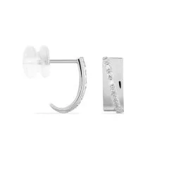 Histoire D'Or Créoles Timira Rondes Or Blanc Diamant -Boucles d'oreilles pendantes Soldes Boutique B3OFBDW612 view2