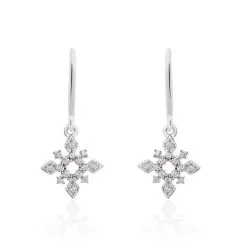 Histoire D'Or Boucles D'oreilles Puces Anea Or Blanc Diamant