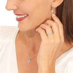 Histoire D'Or Boucles D'oreilles Puces Anea Or Blanc Diamant -Boucles d'oreilles pendantes Soldes Boutique B3OFBDW655 model1