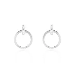Histoire D'Or Boucles D'oreilles Puces Melissande Or Blanc Diamant