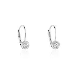 Histoire D'Or Boucles D'oreilles Pendantes Ursilla Or Blanc Diamants