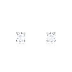 Histoire D'Or Boucles D'oreilles Puces Victoria Or Blanc Diamant