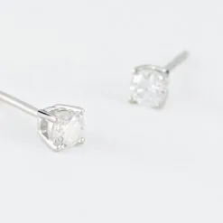 Histoire D'Or Boucles D'oreilles Puces Victoria Or Blanc Diamant -Boucles d'oreilles pendantes Soldes Boutique B3OFBDW800 view2