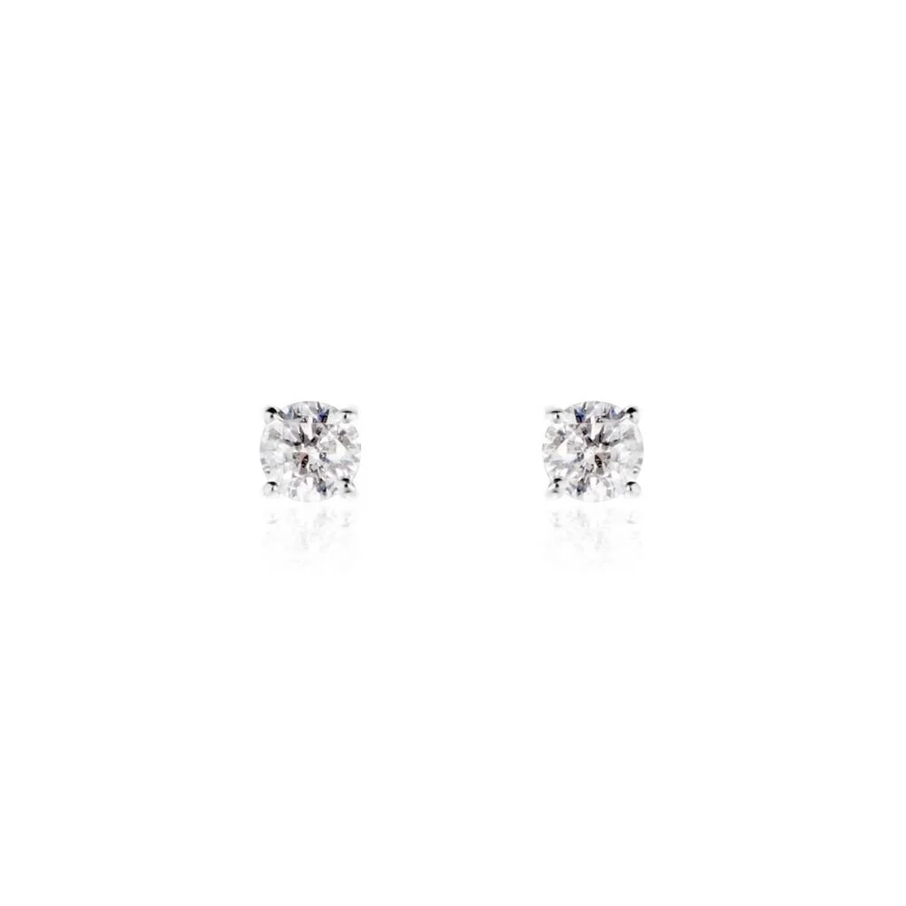 Histoire D'Or Boucles D'oreilles Puces Victoria Or Blanc Diamant 1 Histoire D'Or Boucles D'oreilles Puces Victoria Or Blanc Diamant