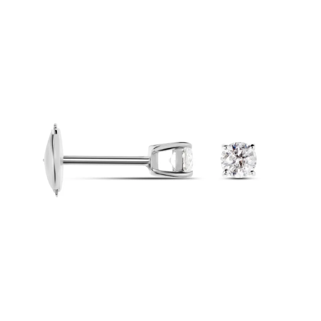 Histoire D'Or Boucles D'oreilles Puces Victoria Or Blanc Diamant 2 Histoire D'Or Boucles D'oreilles Puces Victoria Or Blanc Diamant – Image 2