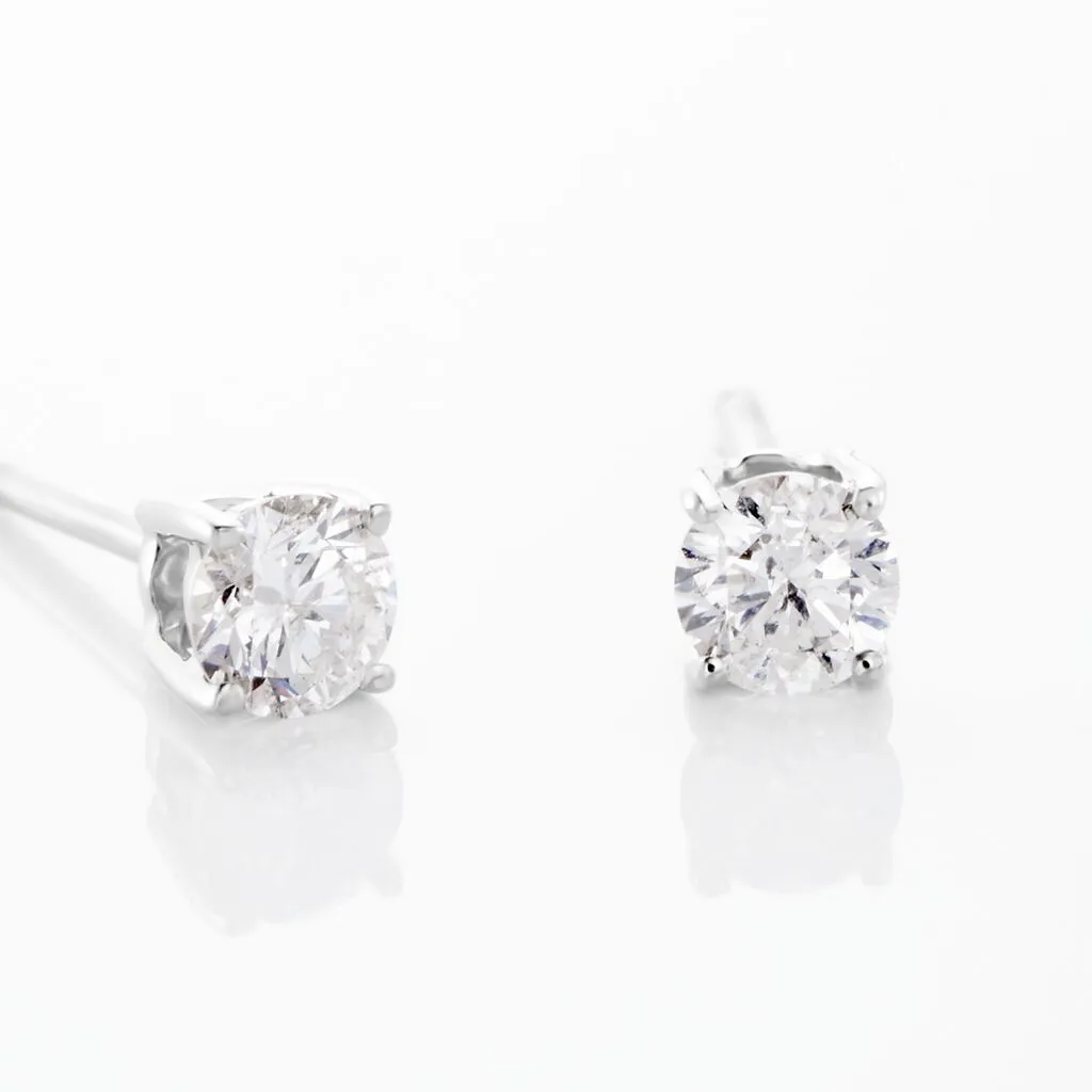 Histoire D'Or Boucles D'oreilles Puces Victoria Or Blanc Diamant 3 Histoire D'Or Boucles D'oreilles Puces Victoria Or Blanc Diamant – Image 3