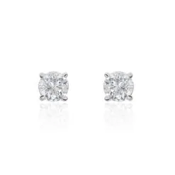 Histoire D'Or Boucles D'oreilles Puces Victoria Or Blanc Diamant