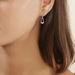 Histoire D'Or Boucles D'oreilles Pendantes Or Blanc Abilene Diamants -Boucles d'oreilles pendantes Soldes Boutique B3OFBDW822 model1