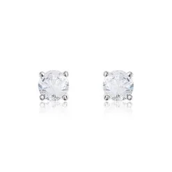 Histoire D'Or Boucles D'oreilles Puces Victoria Or Blanc Diamant