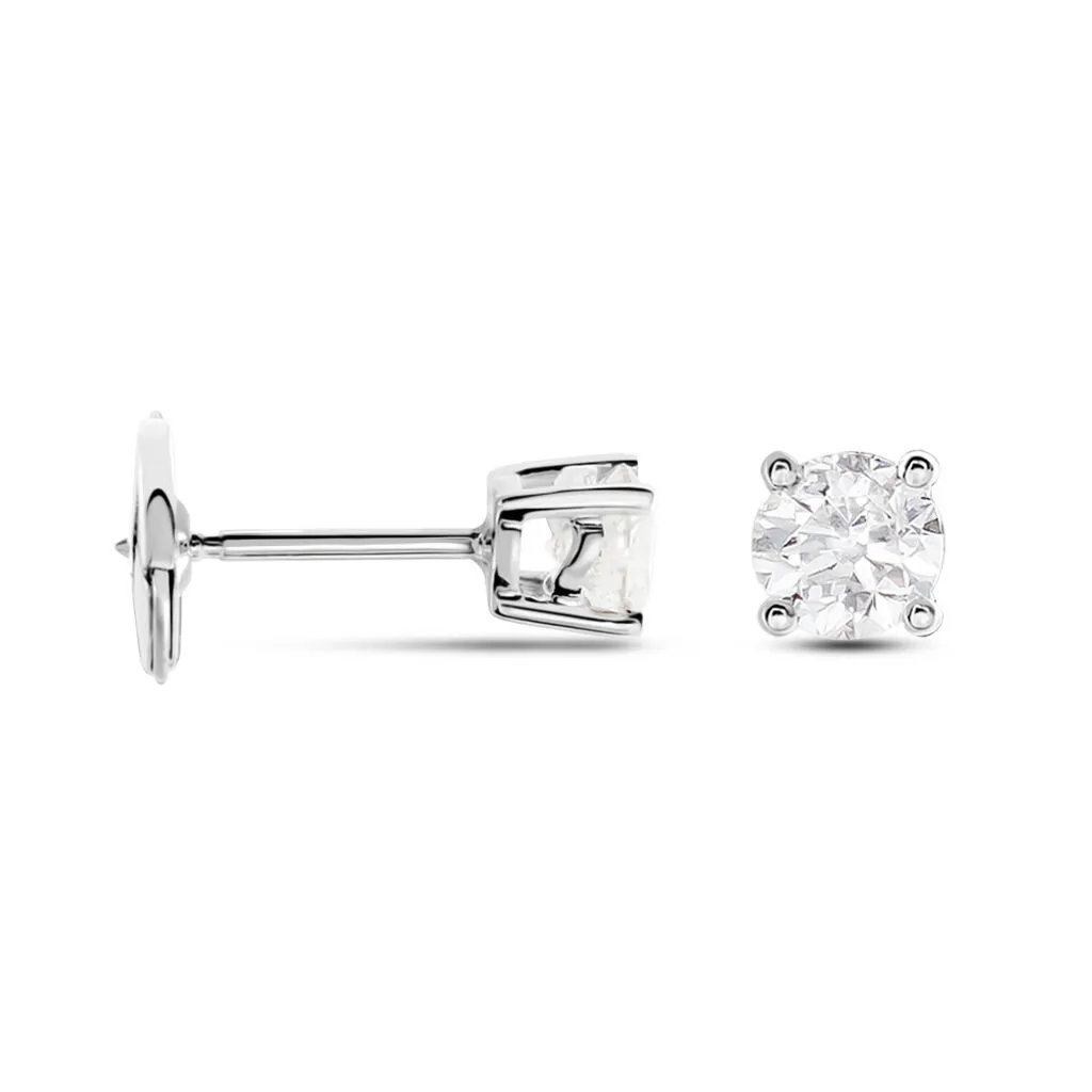 Histoire D'Or Boucles D'oreilles Puces Or Blanc Victoria Diamants 2 Histoire D'Or Boucles D'oreilles Puces Or Blanc Victoria Diamants – Image 2