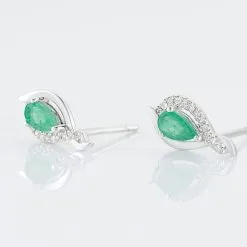 Histoire D'Or Boucles D'oreilles Puces Angelika Or Blanc Emeraude Et Diamant 6 Histoire D'Or Boucles D'oreilles Puces Angelika Or Blanc Emeraude Et Diamant -Boucles d'oreilles pendantes Soldes Boutique B3OFBEV058 view2