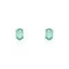 Histoire D'Or Boucles D'oreilles Puces Ovale Or Blanc Emeraude