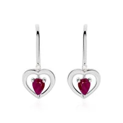 Histoire D'Or Boucles D'oreilles Danilo Or Blanc Rubis