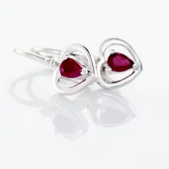 Histoire D'Or Boucles D'oreilles Danilo Or Blanc Rubis -Boucles d'oreilles pendantes Soldes Boutique B3OFBRR248 view2