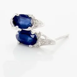 Histoire D'Or Boucles D'oreilles Puces Marie Or Blanc Saphir Et Diamant 6 Histoire D'Or Boucles D'oreilles Puces Marie Or Blanc Saphir Et Diamant -Boucles d'oreilles pendantes Soldes Boutique B3OFBSB076 view2