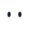 Histoire D'Or Boucles D'oreilles Puces Ovale Or Blanc Saphir