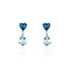 Histoire D'Or Boucles D'oreilles Puces Lenuta Or Blanc Topaze Bleu Sky Topaze