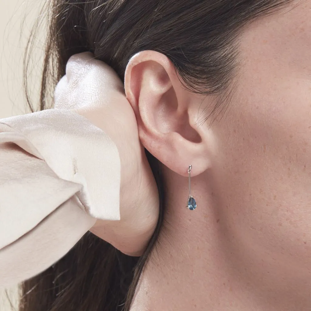 Histoire D'Or Boucles D'oreilles Pendantes Lemmy Or Blanc Topaze Bleu London 4 Histoire D'Or Boucles D'oreilles Pendantes Lemmy Or Blanc Topaze Bleu London – Image 4