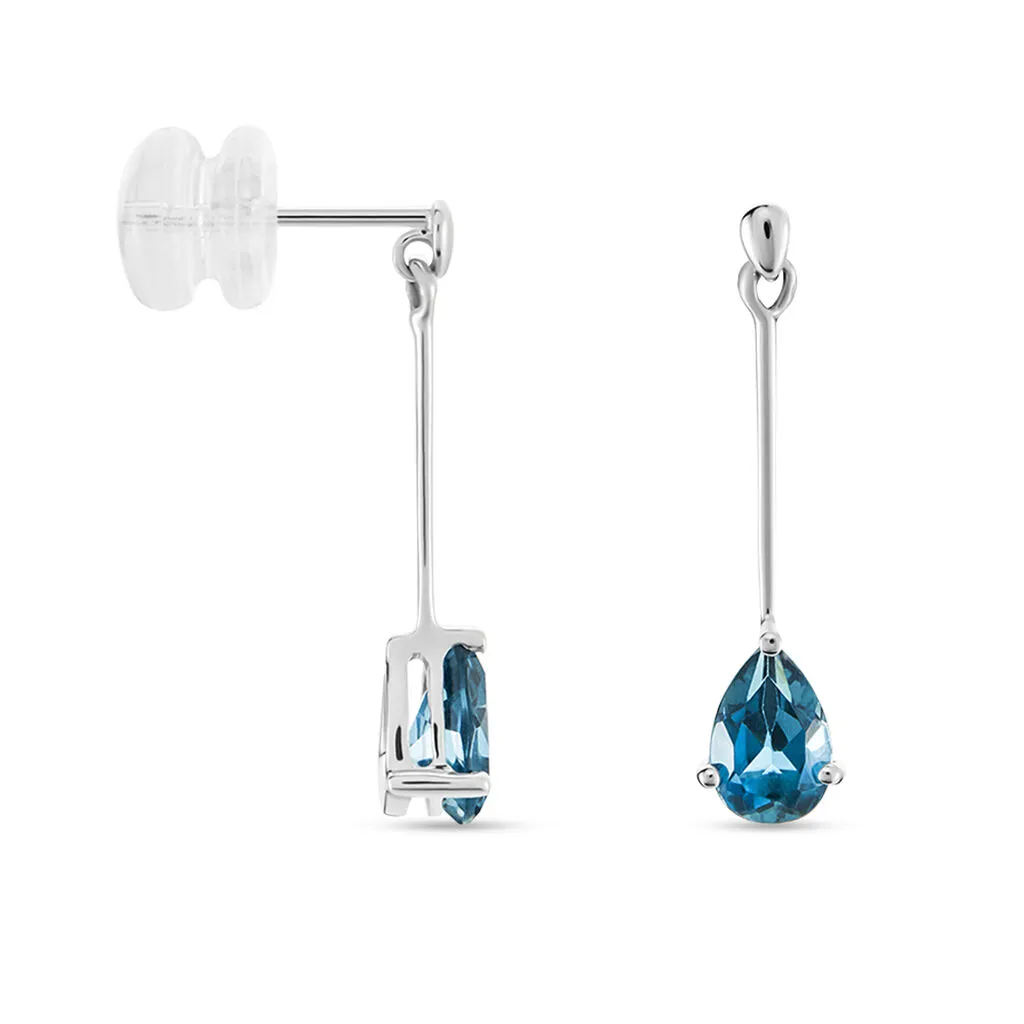 Histoire D'Or Boucles D'oreilles Pendantes Lemmy Or Blanc Topaze Bleu London 2 Histoire D'Or Boucles D'oreilles Pendantes Lemmy Or Blanc Topaze Bleu London – Image 2