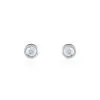 Histoire D'Or Boucles D'oreilles Puces Edy Serti Clos Or Blanc Topaze