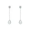 Histoire D'Or Boucles D'oreilles Pendantes Brenda Or Blanc Topaze
