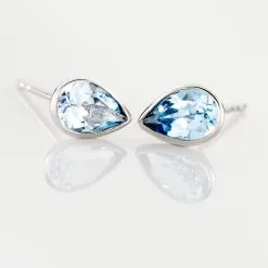 Histoire D'Or Boucles D'oreilles Puces Fassia Or Blanc Topaze -Boucles d'oreilles pendantes Soldes Boutique B3OFBTB500 view2