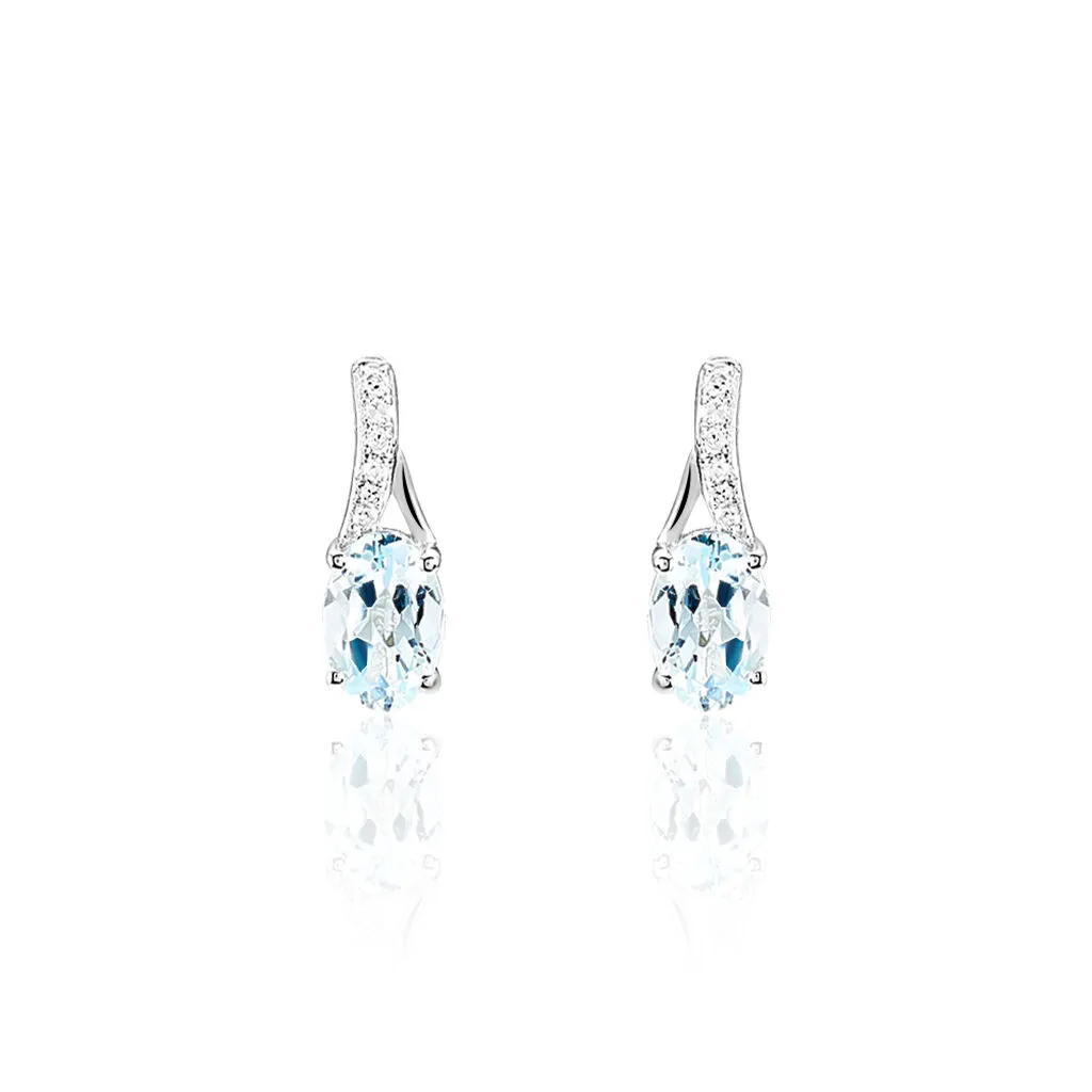 Histoire D'Or Boucles D'oreilles Audea Or Blanc Topaze Et Oxyde De Zirconium 1 Histoire D'Or Boucles D'oreilles Audea Or Blanc Topaze Et Oxyde De Zirconium