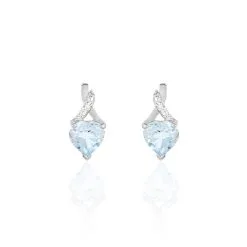 Histoire D'Or Boucles D'oreilles Or Blanc Clothilde Topazes Oxydes