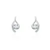 Histoire D'Or Boucles D'oreilles Sagesse Or Blanc Topaze Oxyde