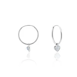 Histoire D'Or Créoles Or Blanc Topaze Azur