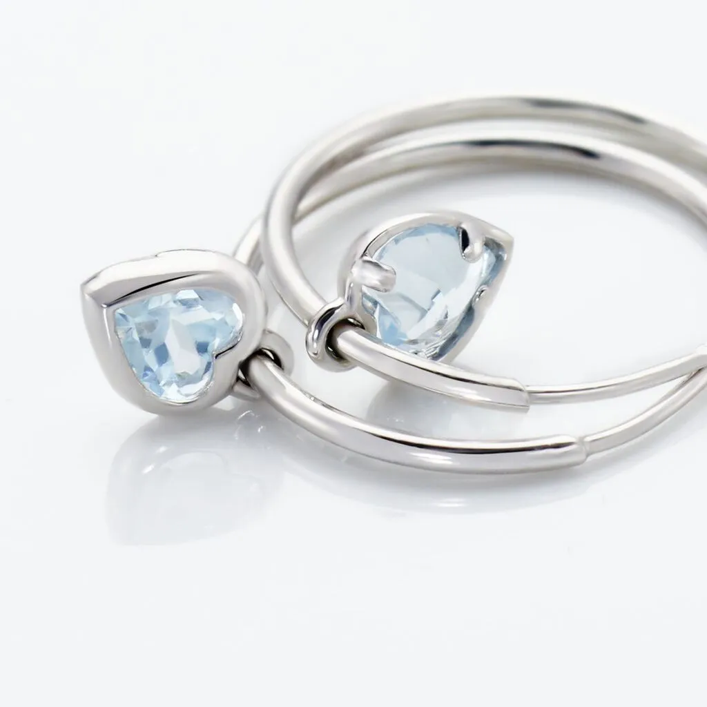 Histoire D'Or Créoles Or Blanc Topaze Azur 3 Histoire D'Or Créoles Or Blanc Topaze Azur – Image 3